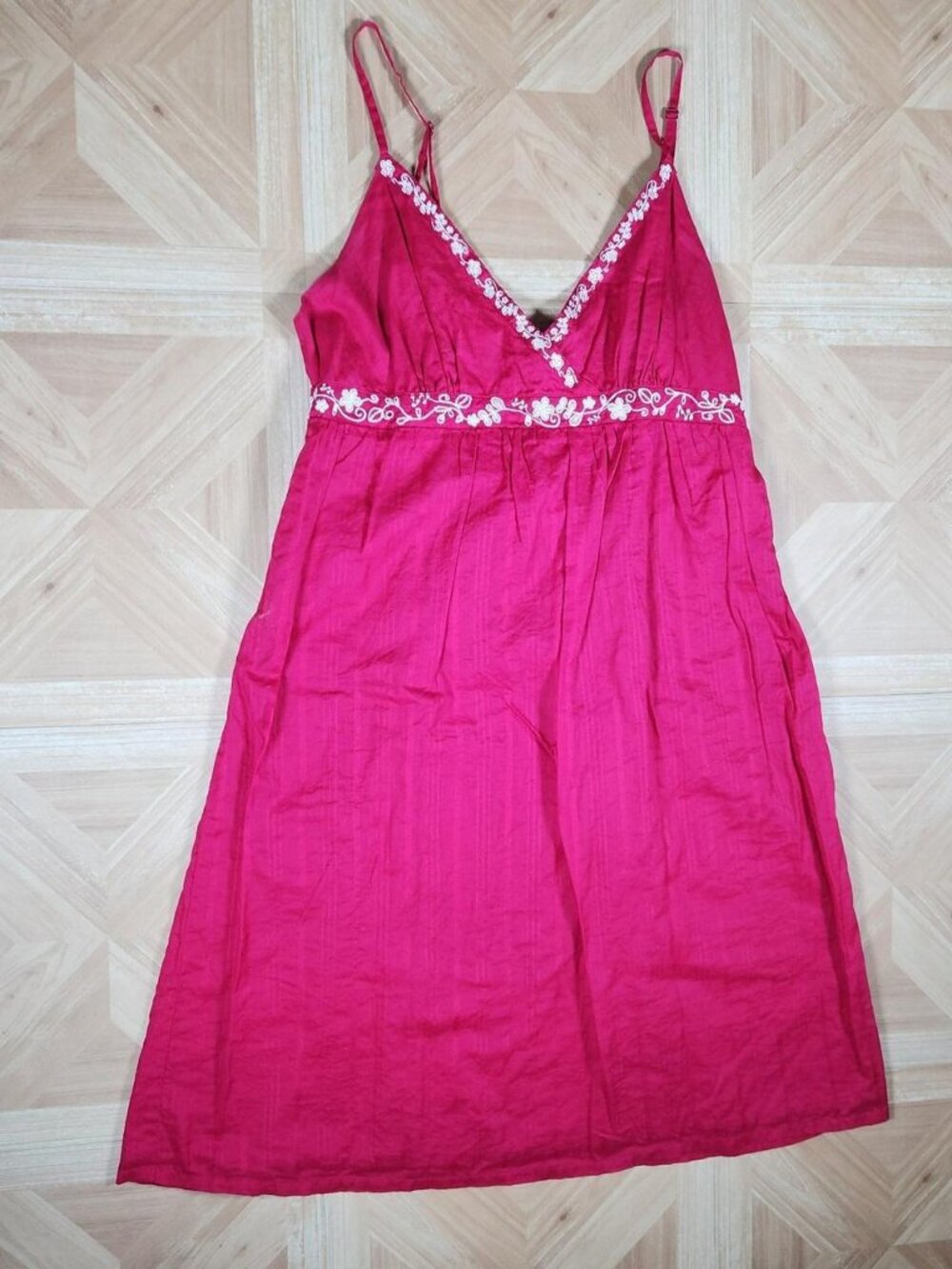 Womens Pink Embroidered Empire